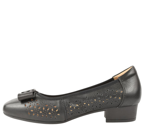 Pantofi casual, dama, PASS COLLECTION, M460006A negru, piele naturala